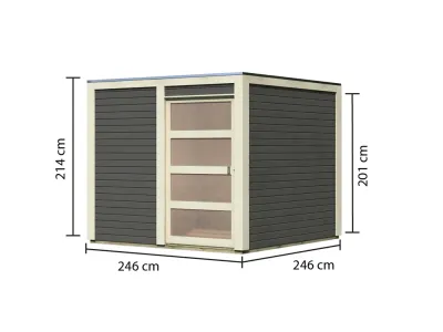 Gartenhaus Qubic/Cubino 19 mm terragrau Produktbild #5