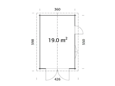 Garage Roger 19,0 m² mit Holztor 44 mm transparent tauchimprägniert Produktbild #2