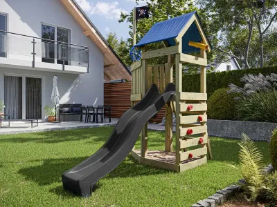 Spielturm Pirat Captain Jolly KDI inkl. Rutsche grau Produktbild #1