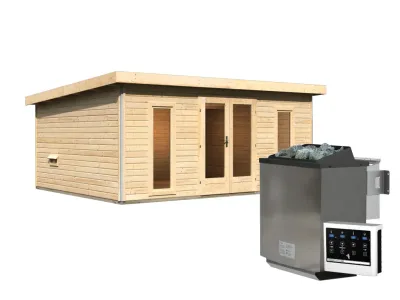 Saunahaus Mainburg 5 naturbelassen 38 mm inkl. Bio-Kombiofen 9 kW + ext. Steuerung Produktbild #13