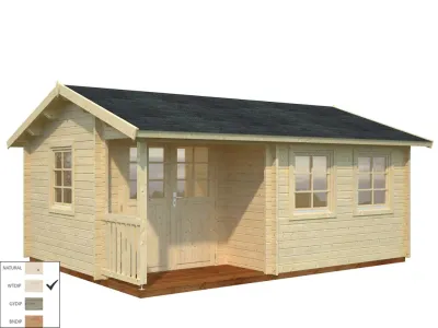 Gartenhaus Blockbohlenhaus Susanna 16,4 m² 44 mm transparent tauchimprägniert Produktbild #5