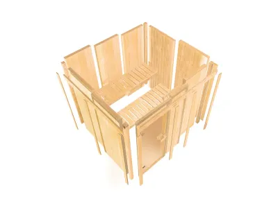 Elementsauna 68 mm Celine 4 SPARSET inkl. 6,8 kW Saunaofen Glow und ext. Steuerung Produktbild #4