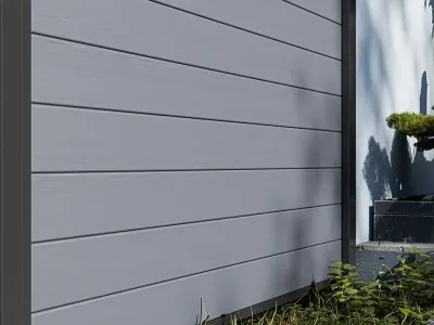 Bohlenset für WPC Steckzaunsystem Hellgrau Produktbild #2