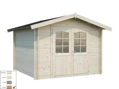 Gartenhaus Blockbohlenhaus Lotta 7,3 m² 28 mm braun tauchimprägniert Produktbild #2