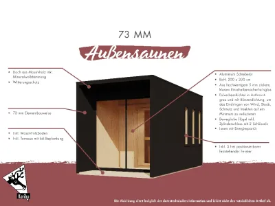 Saunahaus Miramar schwarz mit Vorraum Produktbild #9