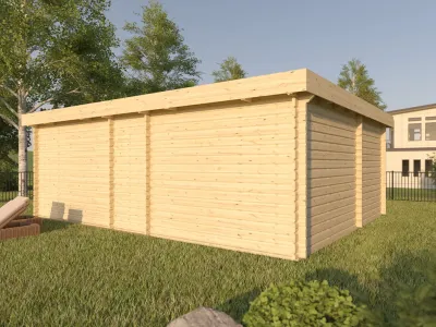 Gartenhaus Blockbohlenhaus Quinn 44 mm naturbelassen Produktbild #4