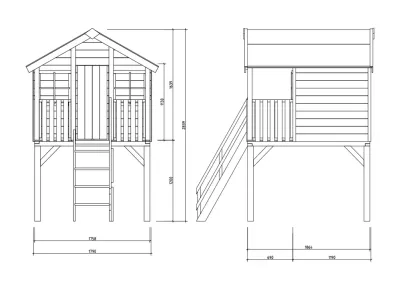 Stelzenhaus Toby inkl. Rutsche rot Produktbild #7