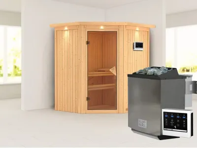 Sauna Systemsauna Taurin mit Dachkranz Produktbild #22