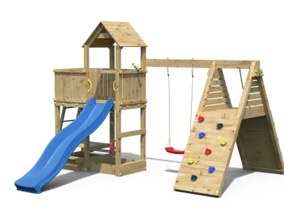 Spielturm Fluppi KDI inkl. Einzelschaukel + Rutsche Produktbild #8