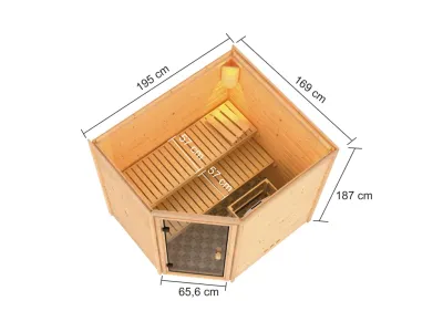 Sauna Elea mit bronzierter Glastür Produktbild #4
