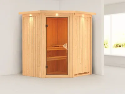 Sauna Systemsauna Taurin mit Dachkranz Produktbild #15