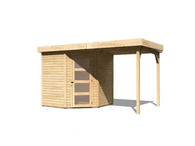 Gartenhaus SET Schwandorf 5 19 mm naturbelassen, inkl. 2,4 m Anbaudach Produktbild #10