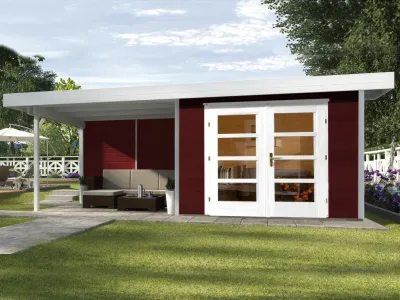 Gartenhaus Designhaus 126 B Gr. 2 28 mm schwedenrot Produktbild #1