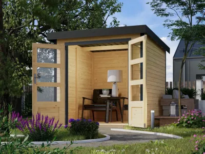 Hybrid-Gartenhaus Jupiter A naturbelassen/anthrazit Produktbild #1