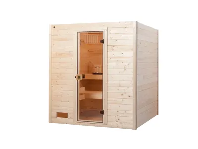 Sauna Massivholzsauna Valida 2 GT klare Ganzglastür Produktbild #2