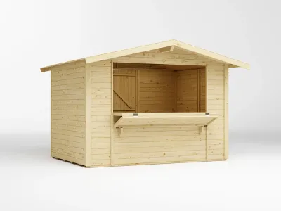 Marktstand - Verkaufsstand Jasmin 6 m² 18 mm naturbelassen inkl. Boden Produktbild #5