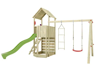Spielturm Big Monkey KDI inkl. Rutsche grün Produktbild #5