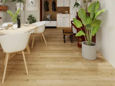 Vinylboden Klebevinyl Modern Eiche Leinen Landhausdiele Produktbild #2