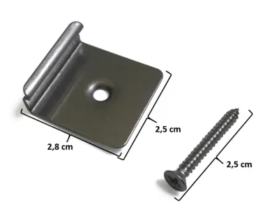 Start und Endklammern aus Edelstahl für WPC Terrassendielen mit 3D Prägung Produktbild #2