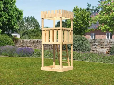 Spielturm Ritterburg Löwenherz naturbelassen Produktbild #1