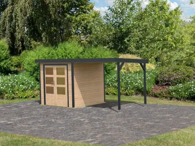 Hybrid-Gartenhaus Jupiter A Set naturbelassen/anthrazit Produktbild #8