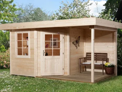Gartenhaus Designhaus 213 A Gr. 1 28 mm naturbelassen Produktbild #1