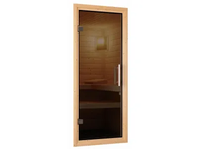 Sauna Systemsauna Siirin mit Dachkranz, inkl. 9 kW Ofen mit externer Steuerung Produktbild #12