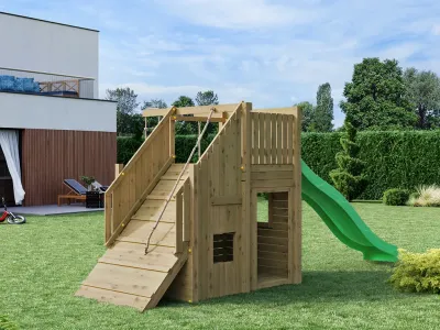 Spielturm Ramphouse KDI inkl. Rutsche grün Produktbild #3