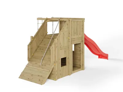 Spielturm Ramphouse KDI inkl. Rutsche rot Produktbild #5