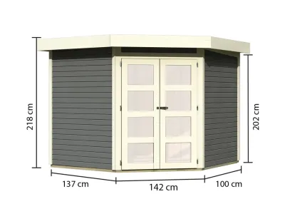 Gartenhaus Goldheim 5 19 mm terragrau Produktbild #2