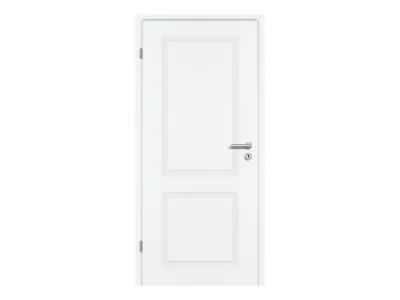 Zimmertür C2 Weißlack RAL 9010 Röhrenspankern, Karnies-Verzierung, Buntbart-Schloss Produktbild #4