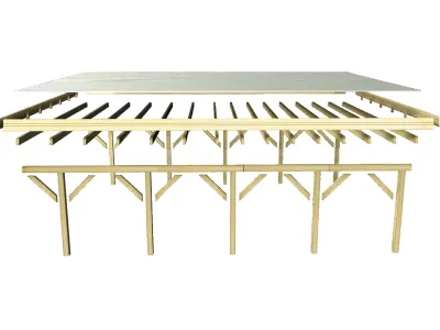 Carport Doppel 2 Classic mit Stahldach, kesseldruckimprägniert Produktbild #2