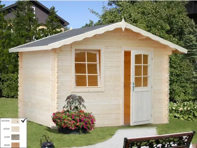 Gartenhaus Blockbohlenhaus Emma 4,6 m² 28 mm naturbelassen Produktbild #1