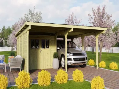 Carport SPARSET Flachdachcarport 2 kdi Produktbild #1