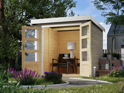 Hybrid-Gartenhaus Jupiter D wassergrau/weiß Produktbild #1