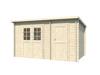 Gartenhaus Blockbohlenhaus "Aster 2 C" 28 mm Pultdach Zweiraumhaus Produktbild #3