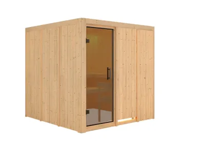 Systemsauna Rodin graphit Ganzglastür Produktbild #2