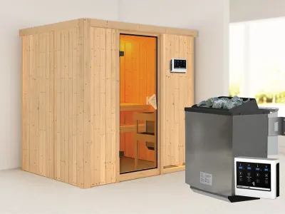 Sauna Systemsauna Bodin, inkl. 9 kW Bio-Ofen mit externer Steuerung Produktbild #1