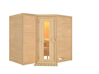 Massivholzsauna Sahib 2 Holztür mit Isolierglas Produktbild #3