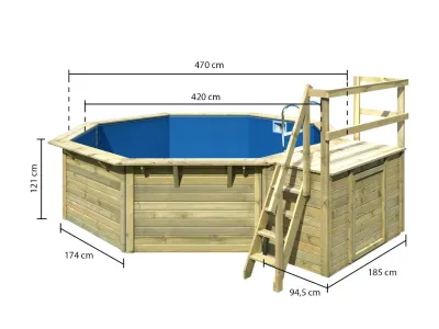 Holzpool Modell 2X Set naturbelassen Produktbild #11