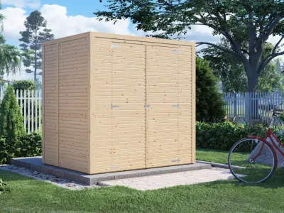 Bikebox Gerätehaus Fiete 2 Rhombusprofil 18 mm natur Produktbild #1