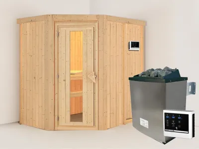 Sauna Systemsauna Carin, inkl. 9 kW Ofen mit externer Steuerung Produktbild #1