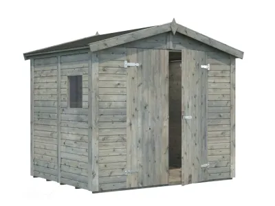Gerätehaus Dan 4,6 m² 16 mm grau tauchimprägniert Produktbild #2