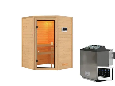 Sauna Massivholzsauna Antonia, inkl. 9 kW Bio-Ofen mit externer Steuerung Produktbild #14