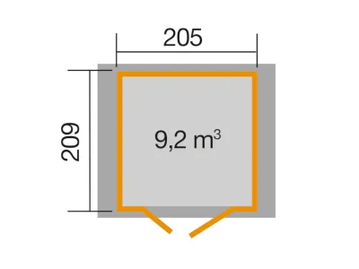 Gartenhaus 224 A Gr. 1 21 mm anthrazit Produktbild #3