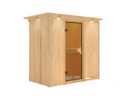 Systemsauna Variado mit Dachkranz, bronzierte Ganzglastür Produktbild #2