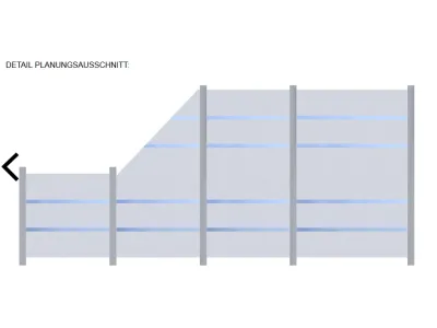 Sichtschutzzaun SYSTEM GLAS ALPHA Rechteck Produktbild #3