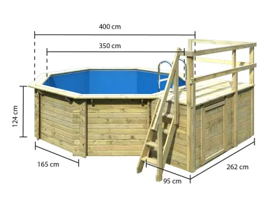 Pool Holzpool Modell 1 Variante C kdi mit 2-teiliger Sonnenterrasse Produktbild #3