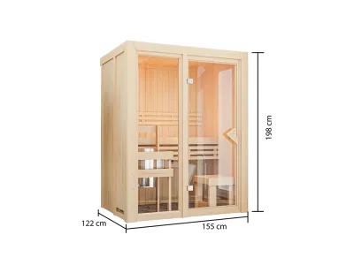 Sauna Elementsauna SPARSET Paradiso 1 inkl. 3,6 kW Saunaofen mit ext. Steuerung Produktbild #3