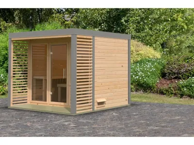 Saunahaus Ares 3 38 mm naturbelassen / graualuminium Produktbild #11